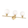 Living District Collier 3-Light Metal Wall Sconce in Brass and Frosted White