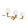 Living District Collier 3-Light Metal Wall Sconce in Brass and Frosted White