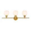 Living District Collier 3-Light Metal Wall Sconce in Brass and Frosted White
