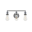 Living District Serif 3-Light Mid-Century Metal Wall Sconce in Chrome