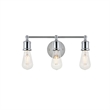 Living District Serif 3-Light Mid-Century Metal Wall Sconce in Chrome