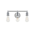 Living District Serif 3-Light Mid-Century Metal Wall Sconce in Chrome