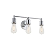 Living District Serif 3-Light Mid-Century Metal Wall Sconce in Chrome