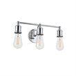 Living District Serif 3-Light Mid-Century Metal Wall Sconce in Chrome