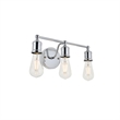 Living District Serif 3-Light Mid-Century Metal Wall Sconce in Chrome