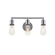 Living District Serif 3-Light Mid-Century Metal Wall Sconce in Chrome