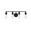 Living District Serif 4-Light Mid-Century Metal Wall Sconce in Black