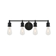 Living District Serif 4-Light Mid-Century Metal Wall Sconce in Black