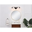 Living District Serif 4-Light Mid-Century Metal Wall Sconce in Black