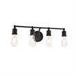 Living District Serif 4-Light Mid-Century Metal Wall Sconce in Black
