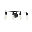 Living District Serif 4-Light Mid-Century Metal Wall Sconce in Black
