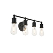 Living District Serif 4-Light Mid-Century Metal Wall Sconce in Black