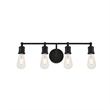 Living District Serif 4-Light Mid-Century Metal Wall Sconce in Black