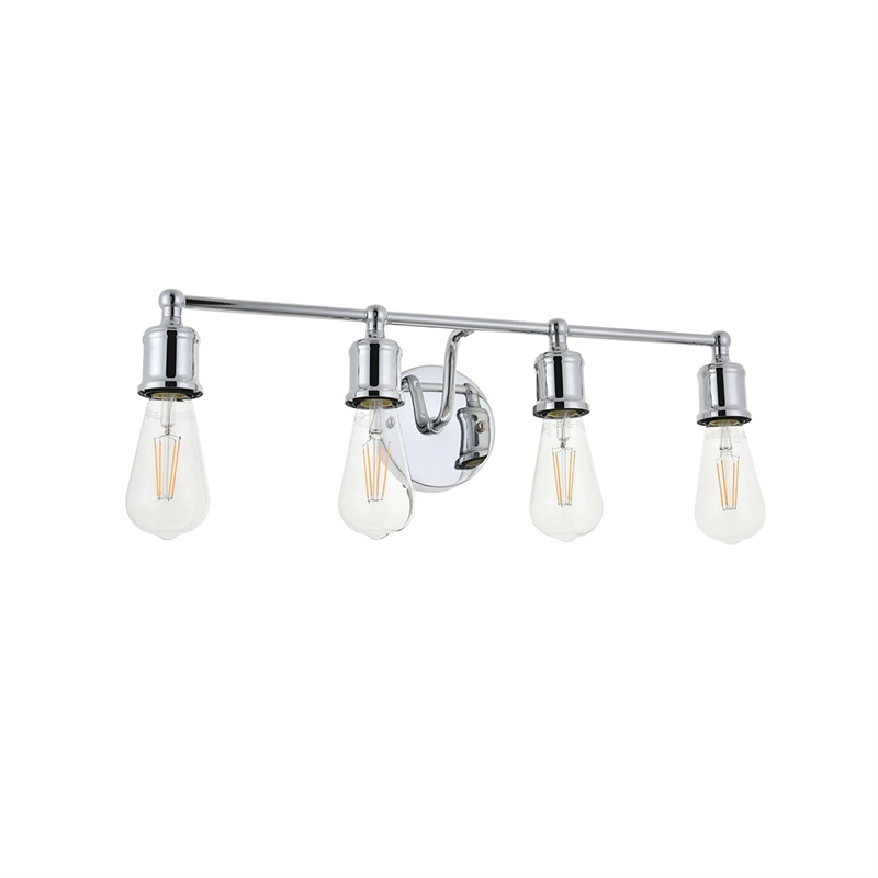 Living District Serif 4-Light Mid-Century Metal Wall Sconce in Chrome