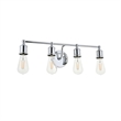 Living District Serif 4-Light Mid-Century Metal Wall Sconce in Chrome