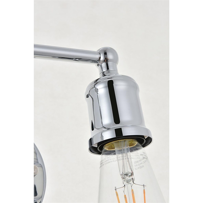 Living District Serif 4-Light Mid-Century Metal Wall Sconce in Chrome