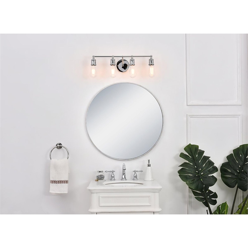 Living District Serif 4-Light Mid-Century Metal Wall Sconce in Chrome