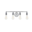 Living District Serif 4-Light Mid-Century Metal Wall Sconce in Chrome