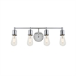 Living District Serif 4-Light Mid-Century Metal Wall Sconce in Chrome