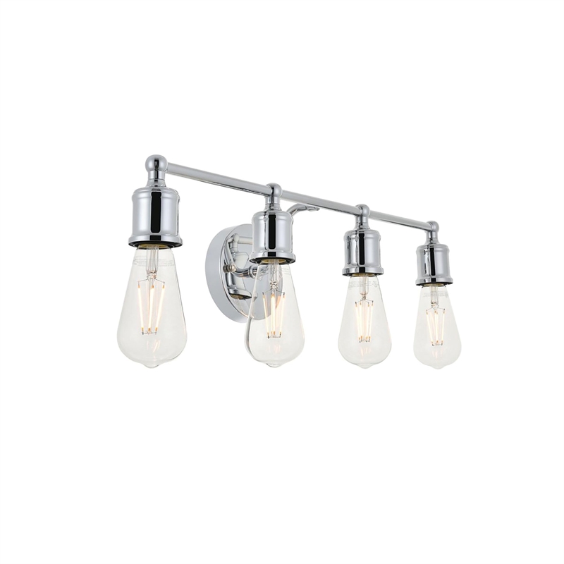 Living District Serif 4-Light Mid-Century Metal Wall Sconce in Chrome