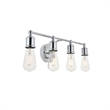Living District Serif 4-Light Mid-Century Metal Wall Sconce in Chrome