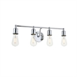 Living District Serif 4-Light Mid-Century Metal Wall Sconce in Chrome