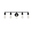 Living District Serif 5-Light Mid-Century Metal Wall Sconce in Black