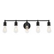 Living District Serif 5-Light Mid-Century Metal Wall Sconce in Black