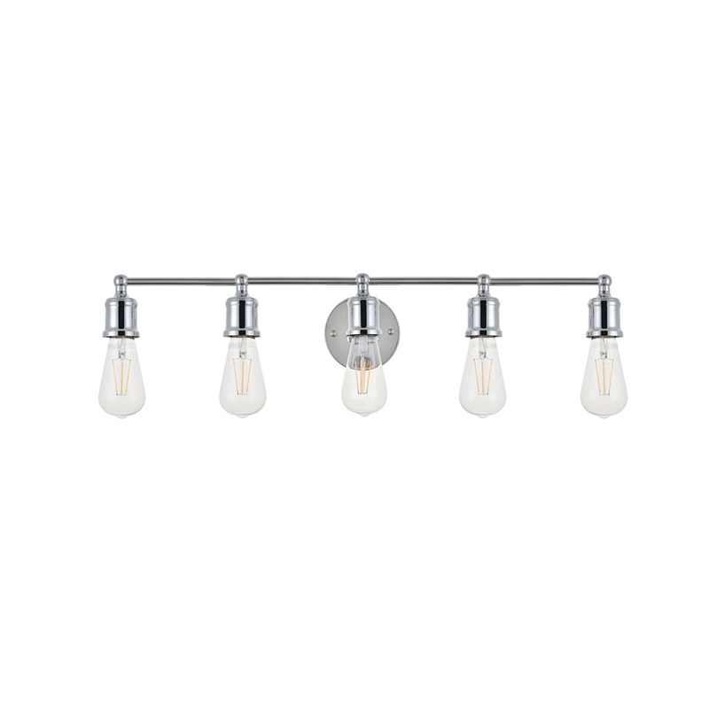 Living District Serif 5-Light Mid-Century Metal Wall Sconce in Chrome