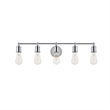 Living District Serif 5-Light Mid-Century Metal Wall Sconce in Chrome