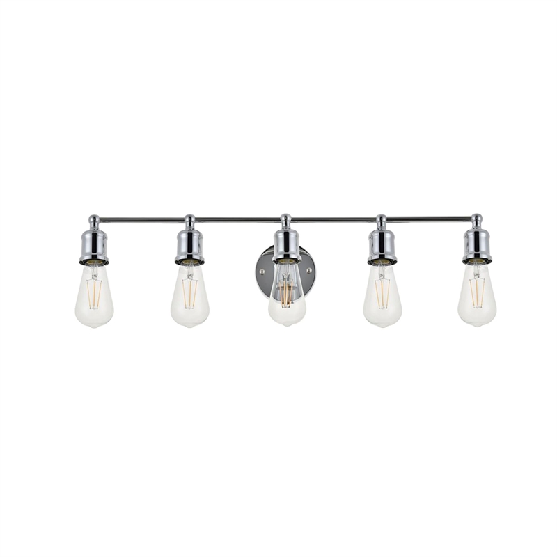 Living District Serif 5-Light Mid-Century Metal Wall Sconce in Chrome