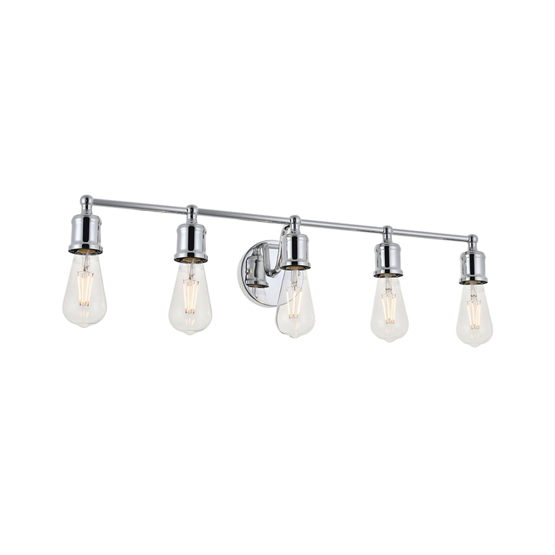 Living District Serif 5-Light Mid-Century Metal Wall Sconce in Chrome