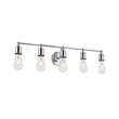 Living District Serif 5-Light Mid-Century Metal Wall Sconce in Chrome