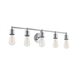 Living District Serif 5-Light Mid-Century Metal Wall Sconce in Chrome