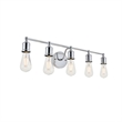 Living District Serif 5-Light Mid-Century Metal Wall Sconce in Chrome