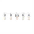 Living District Serif 5-Light Mid-Century Metal Wall Sconce in Chrome
