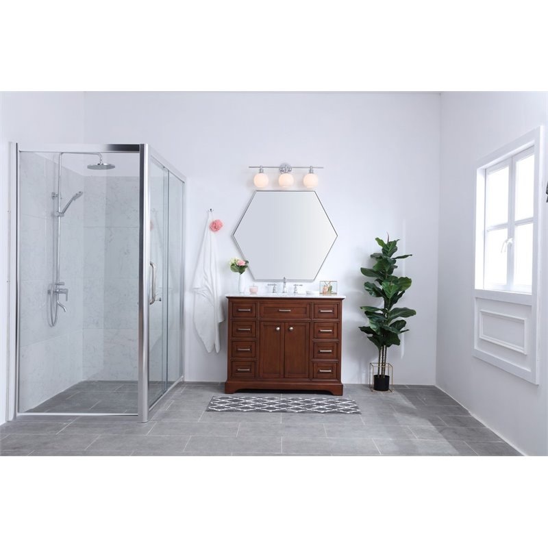 Living District Collier 3-Light Metal Wall Sconce in Chrome and Frosted White