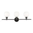 Living District Collier 3-Light Metal Wall Sconce in Black and Frosted White