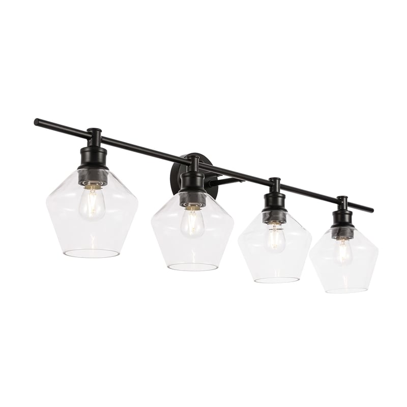 Living District Gene 4-Light Metal Wall Sconce in Chrome and Clear Glass