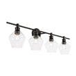 Living District Gene 4-Light Metal Wall Sconce in Chrome and Clear Glass