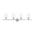Living District Gene 4-Light Metal Wall Sconce in Chrome and Clear Glass