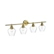 Living District Gene 4-Light Metal Wall Sconce in Chrome and Clear Glass