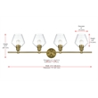 Living District Gene 4-Light Metal Wall Sconce in Chrome and Clear Glass