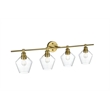 Living District Gene 4-Light Metal Wall Sconce in Black and Clear Glass