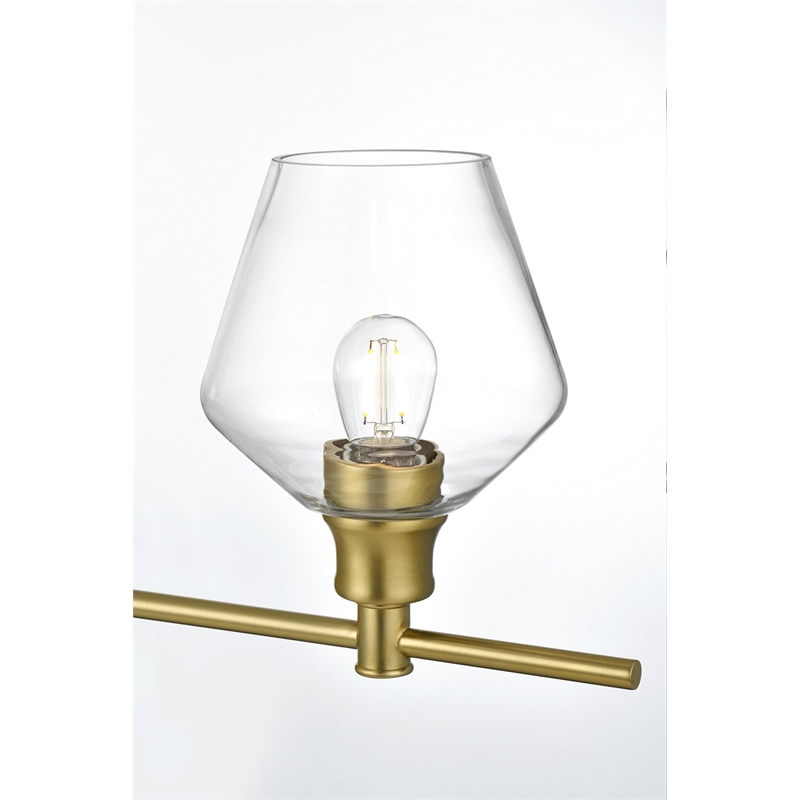 Living District Gene 4-Light Metal Wall Sconce in Black and Clear Glass
