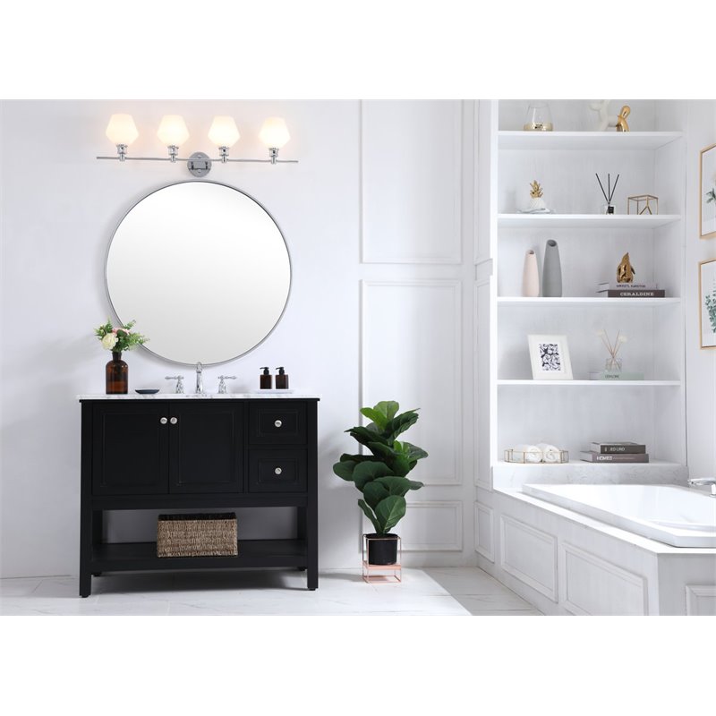 Living District Gene 4-Light Metal Wall Sconce in Chrome and Frosted White