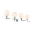 Living District Gene 4-Light Metal Wall Sconce in Chrome and Frosted White