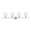 Living District Gene 4-Light Metal Wall Sconce in Chrome and Frosted White