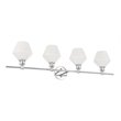 Living District Gene 4-Light Metal Wall Sconce in Chrome and Frosted White