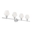 Living District Gene 4-Light Metal Wall Sconce in Chrome and Frosted White